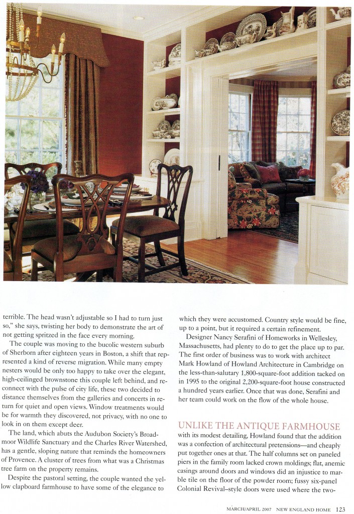 2007 "New England Home" magazine article text (cont.)